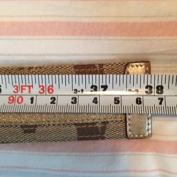 Coach Gold and Tan small belt - Picture 5 of 5